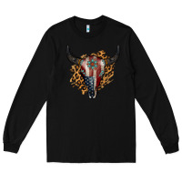 Black American Bull Skull Long Sleeve Tee - Jasminsmagicworld