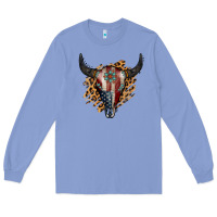 Colony Blue American Bull Skull Long Sleeve Tee - Jasminsmagicworld