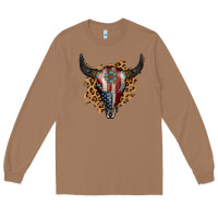 Toasted Coconut American Bull Skull Long Sleeve Tee - Jasminsmagicworld