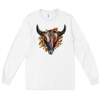 White American Bull Skull Long Sleeve Tee - Jasminsmagicworld