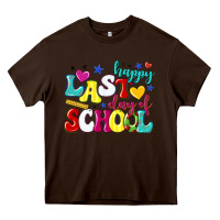 Chocolate Brown happy last day of school Heavy Core Tee - texasbilliewilder