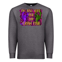Charcoal Heather mardi gras i'm just here for the craw fish with lobster Premium Sweatshirt - RanaPortraitStore