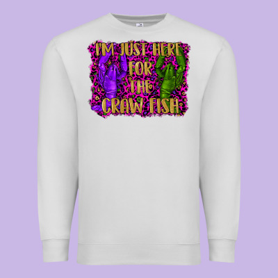 Mardi Gras I'm Just Here For The Craw Fish With Lobster Premium Sweatshirt Designed By Ranaportraitstore