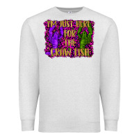 Oatmeal Heather mardi gras i'm just here for the craw fish with lobster Premium Sweatshirt - RanaPortraitStore