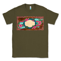 Army Green western pink flovers leopard serape   license plate template Classic Tee - BarkalooDesign