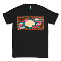 Black western pink flovers leopard serape   license plate template Classic Tee - BarkalooDesign