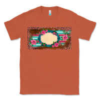 Copper western pink flovers leopard serape   license plate template Classic Tee - BarkalooDesign
