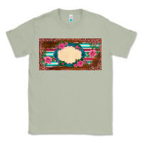 Western Pink Flovers Leopard Serape   License Plate Template Classic Tee | Teevron
