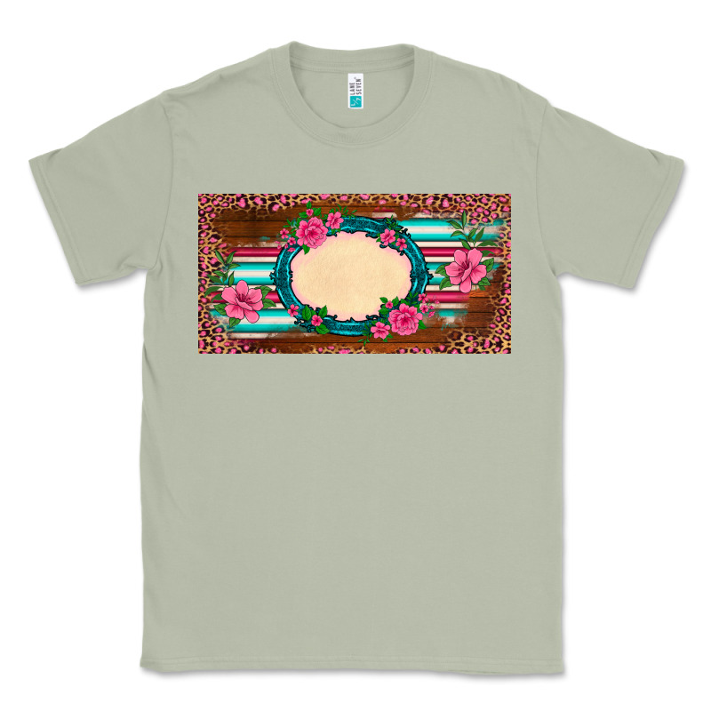 Western Pink Flovers Leopard Serape   License Plate Template Classic Tee by BarkalooDesign | Teevron