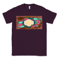 Plum western pink flovers leopard serape   license plate template Classic Tee - BarkalooDesign