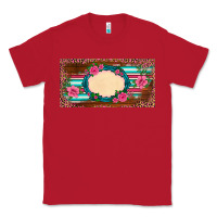 Red western pink flovers leopard serape   license plate template Classic Tee - BarkalooDesign