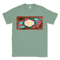 Sage western pink flovers leopard serape   license plate template Classic Tee - BarkalooDesign