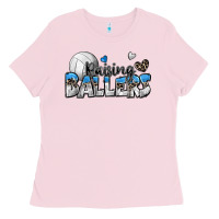 Bubblegum Pink raising ballers volleyball Ladies Tee - Zillion Design Studio