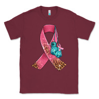 Burgundy cancer ribbon and boxing gloves Classic Tee - AdoDesignShop