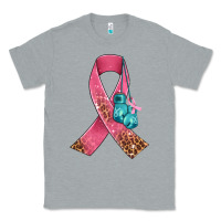 Heather Grey cancer ribbon and boxing gloves Classic Tee - AdoDesignShop