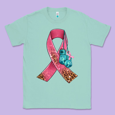 Cancer Ribbon And Boxing Gloves Classic Tee Designed By Adodesignshop