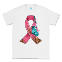 White cancer ribbon and boxing gloves Classic Tee - AdoDesignShop