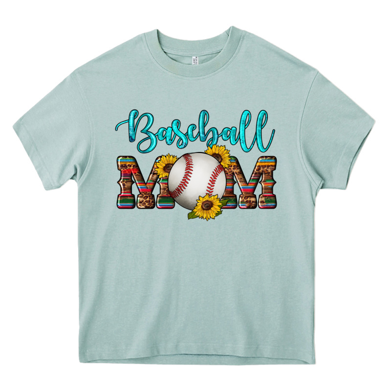 Western Leopard Serape Wooden Sunflowers  Turquoise Glitter Mom Baseba Heavy Core Tee by Artiststas | Teevron