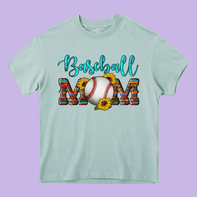 Western Leopard Serape Wooden Sunflowers  Turquoise Glitter Mom Baseba Heavy Core Tee Designed By Artiststas