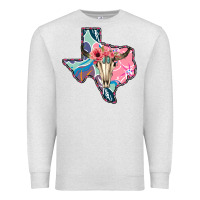 Oatmeal Heather Texas Boho Bull Skull Premium Sweatshirt - Bettercallsaul