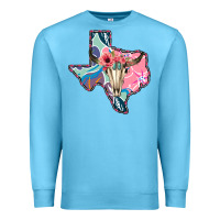 Ocean Blue Texas Boho Bull Skull Premium Sweatshirt - Bettercallsaul