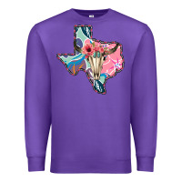 Purple Texas Boho Bull Skull Premium Sweatshirt - Bettercallsaul