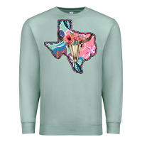 Seafoam Texas Boho Bull Skull Premium Sweatshirt - Bettercallsaul