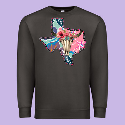 Texas Boho Bull Skull Premium Sweatshirt Designed By Bettercallsaul
