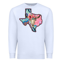White Texas Boho Bull Skull Premium Sweatshirt - Bettercallsaul