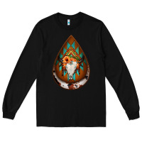 Black aztec bullskull teardrop earrings Long Sleeve Tee - Jasminsmagicworld