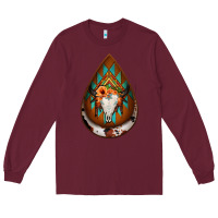 Burgundy aztec bullskull teardrop earrings Long Sleeve Tee - Jasminsmagicworld