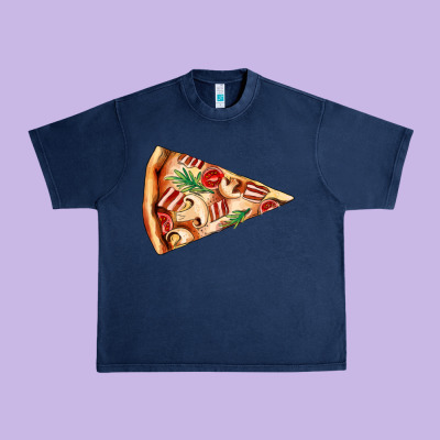Pizza Slice Urban Heavy Tee Designed By Adodesignshop