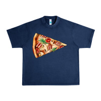 Navy pizza slice Urban Heavy Tee - AdoDesignShop