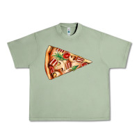 Oil Green pizza slice Urban Heavy Tee - AdoDesignShop