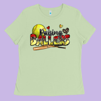 Raising Ballers Softball Ladies Tee Designed By Zillion Design Studio