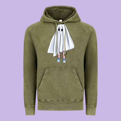 Cute Ghost Vintage Hoodie Designed By Bundleandbundleshop