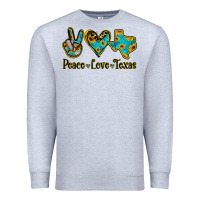 Heather Grey Peace Love Texas Premium Sweatshirt - Bettercallsaul