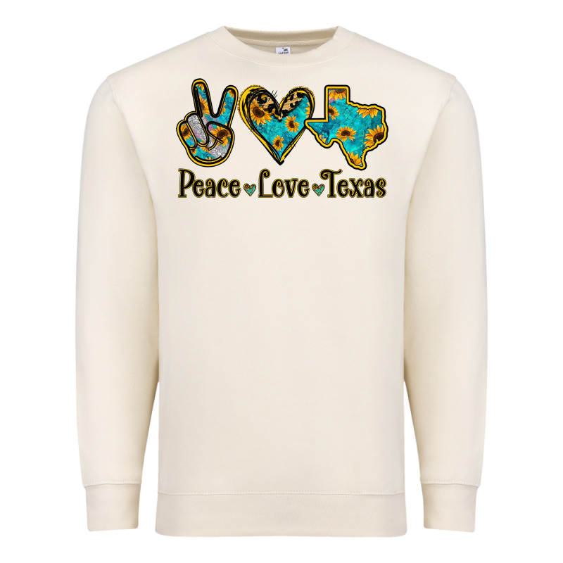 Peace Love Texas Premium Sweatshirt by Bettercallsaul | Teevron