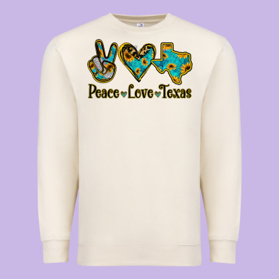 Peace Love Texas Premium Sweatshirt Designed By Bettercallsaul