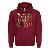 Burgundy santa s favorite lab crew Zipper Hoodie - MaliasSmallBusiness