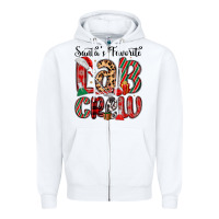 White santa s favorite lab crew Zipper Hoodie - MaliasSmallBusiness
