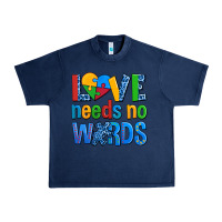 Navy love needs no words autism Urban Heavy Tee - AdoDesignShop
