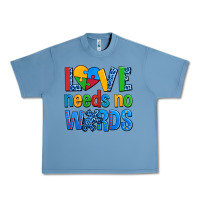 Pebble Blue love needs no words autism Urban Heavy Tee - AdoDesignShop