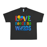Pigment Black love needs no words autism Urban Heavy Tee - AdoDesignShop
