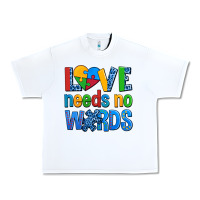 White love needs no words autism Urban Heavy Tee - AdoDesignShop