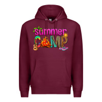 Burgundy summer camp Premium Hoodie - NancyCooperArtShop