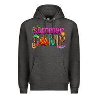 Charcoal Heather summer camp Premium Hoodie - NancyCooperArtShop