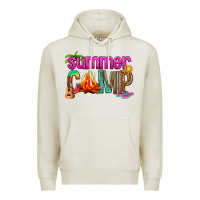 Oatmeal Heather summer camp Premium Hoodie - NancyCooperArtShop