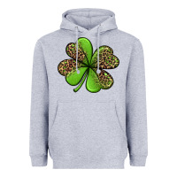 Heather Grey leopard shamrock Heavyweight Hoodie - Jasminsmagicworld