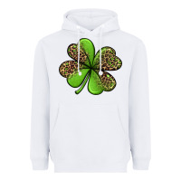 White leopard shamrock Heavyweight Hoodie - Jasminsmagicworld